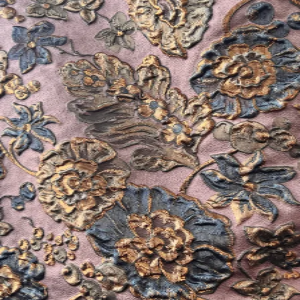 Plum, Slate Blue and Gold Jacquard Lamé (1704)