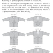 Hovea Jacket & Coat Pattern- Megan Nielsen- Sizes 0-20, 14-34