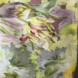 Yellow Floral Printed Silk Crepe- 53" (1703)