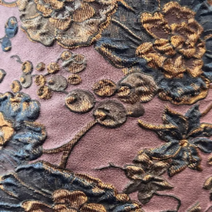 Plum, Slate Blue and Gold Jacquard Lamé (1704)