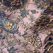 Plum, Slate Blue and Gold Jacquard Lamé (1704)