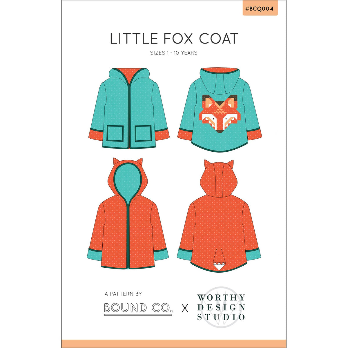 Little Fox Coat- Reversible Quilted Children's Jacket- Paper Pattern