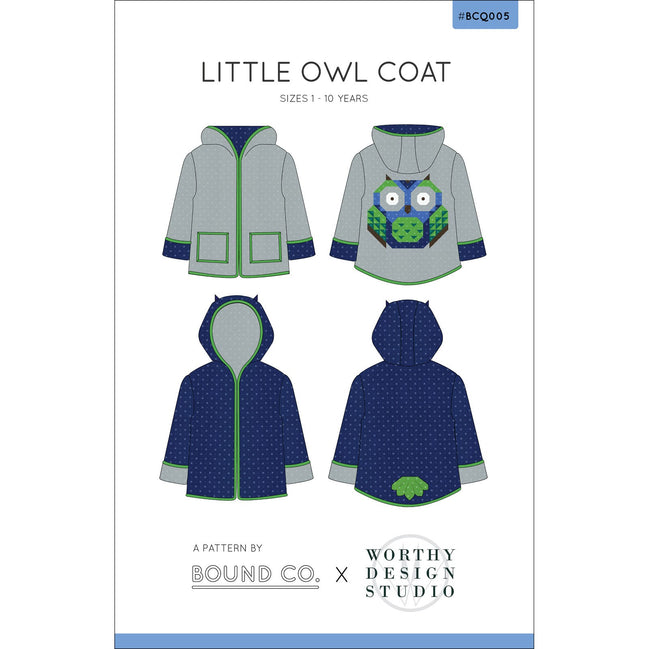 Little Owl Coat- Reversible Quilted Children's Jacket- Paper Pattern
