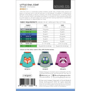 Little Owl Coat- Reversible Quilted Children's Jacket- Paper Pattern