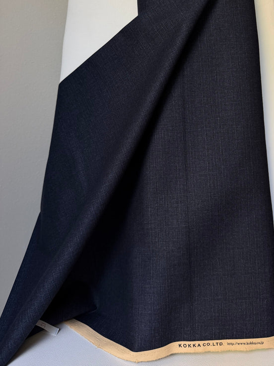 Tsumugiya- Navy- Solid Cotton Dobby- 43"