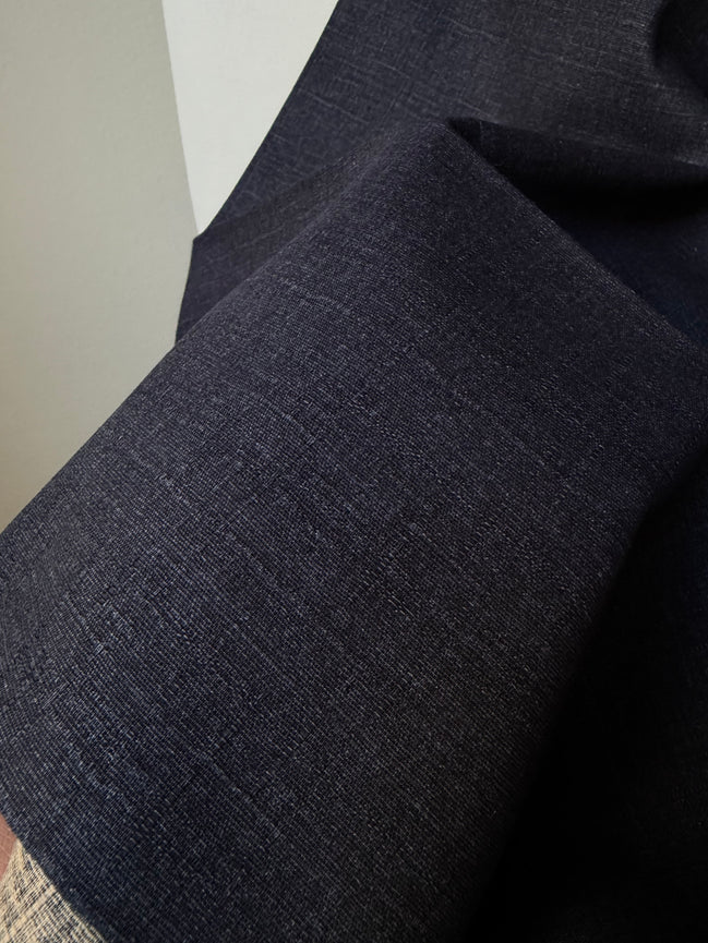Tsumugiya- Navy- Solid Cotton Dobby- 43"