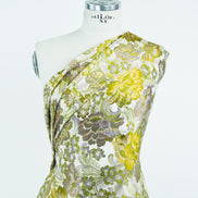 Yellow, Olive Floral Brocade- 56