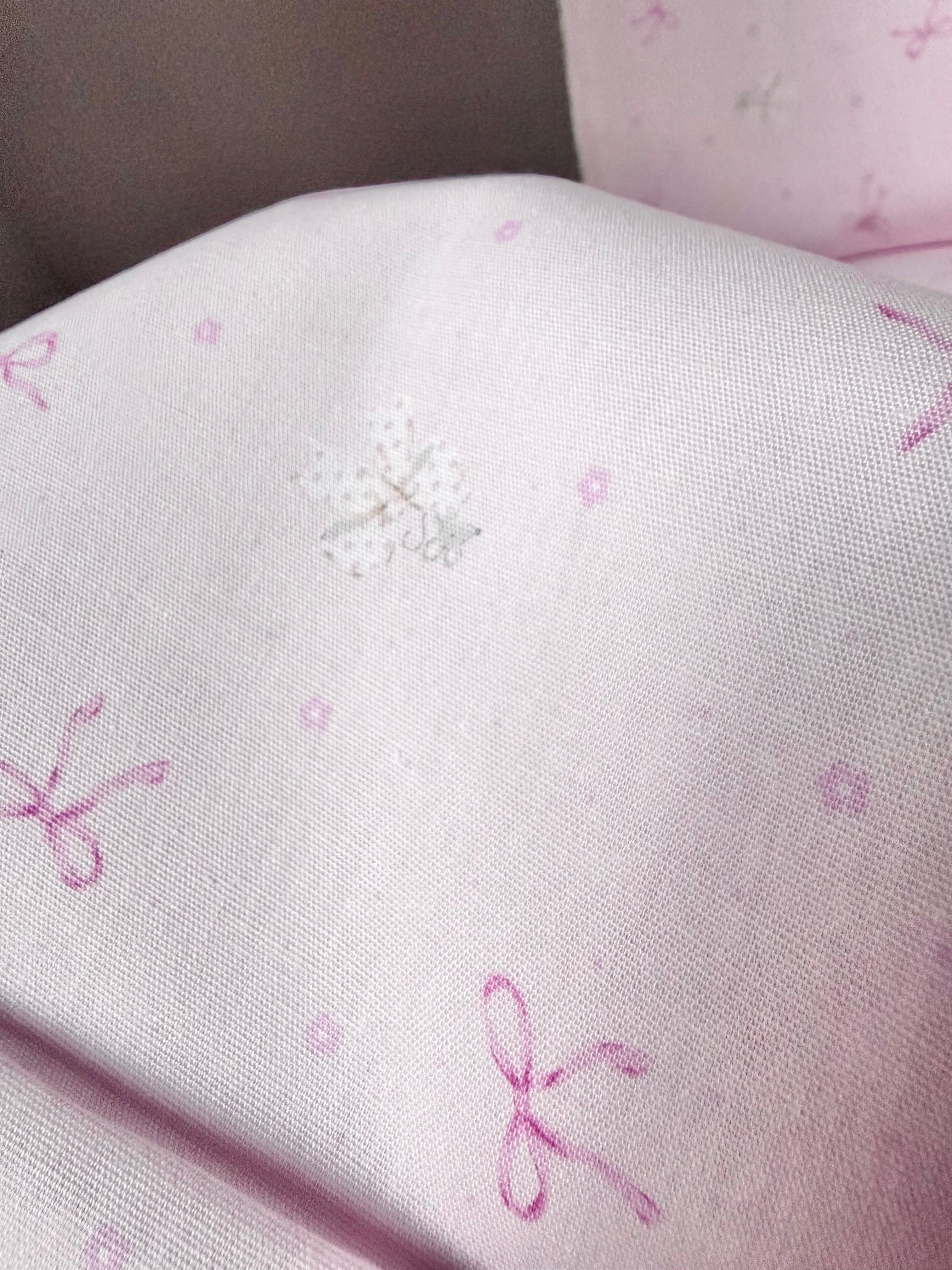 Pink Bows and Teeny Tiny Mouse on Pink- Cotton Fabric- 44