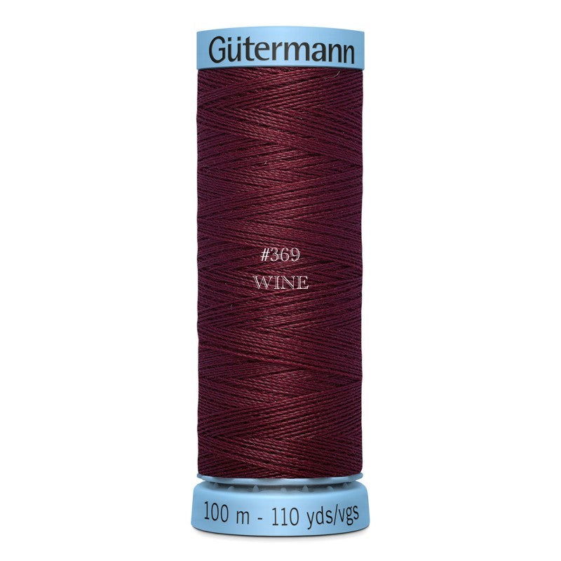 Gutermann Silk Thread 100m/110y Wine #369 (1 SPOOL)