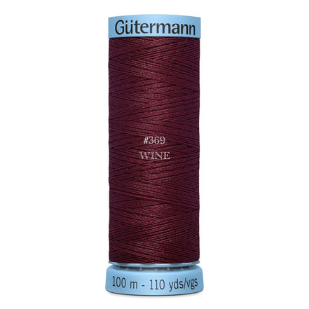 Gutermann Silk Thread 100m/110y Wine #369 (1 SPOOL)