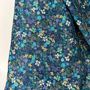 Blue, Green, Purple on Navy- Cotton Lawn- 42” Wide- Floral Print- Kokka