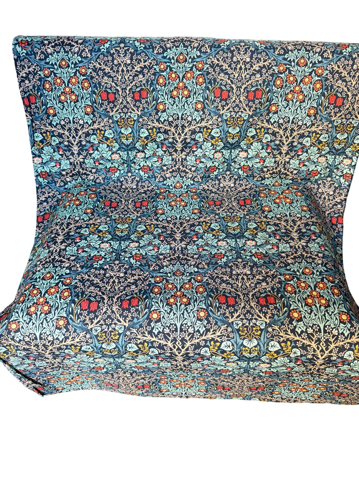 William Morris Large Florals- 44” Wide Cotton Fabric- “Blackthorn- Indigo