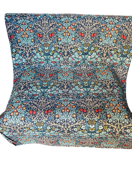 William Morris Large Florals- 44” Wide Cotton Fabric- “Blackthorn- Indigo"