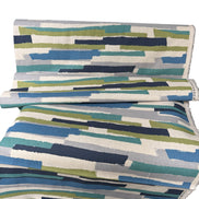 Art Geome - Stripes Linen- Blue, Green, Gray- Cotton Blend- Canvas- 44