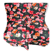 Flownny 100% Cotton Fabric - Lawn- Red, Orange, Pink Floral on Black- 43