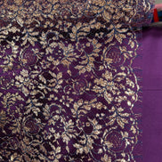 Gold on Eggplant French Chantilly Lace- 37