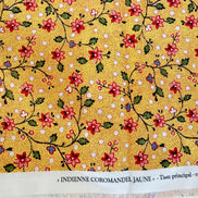 Half Yard- Sajou - Yellow Coromandel Indienne Cotton Fabric- 59