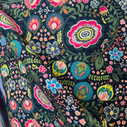 Floral Print on Dark Navy Background 