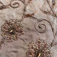Sequin, Beaded, and Embroidery on Mocha Silk- 53