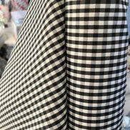 Black, White, Gold- Gingham Taffeta- 57” Wide- Acetate- 3/16” Squares
