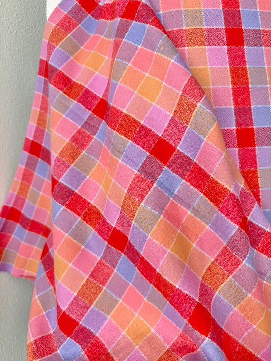 Mammoth Junior Flannel- “Punch”- Red, Purple, Yellow- Cotton- 44” Wide