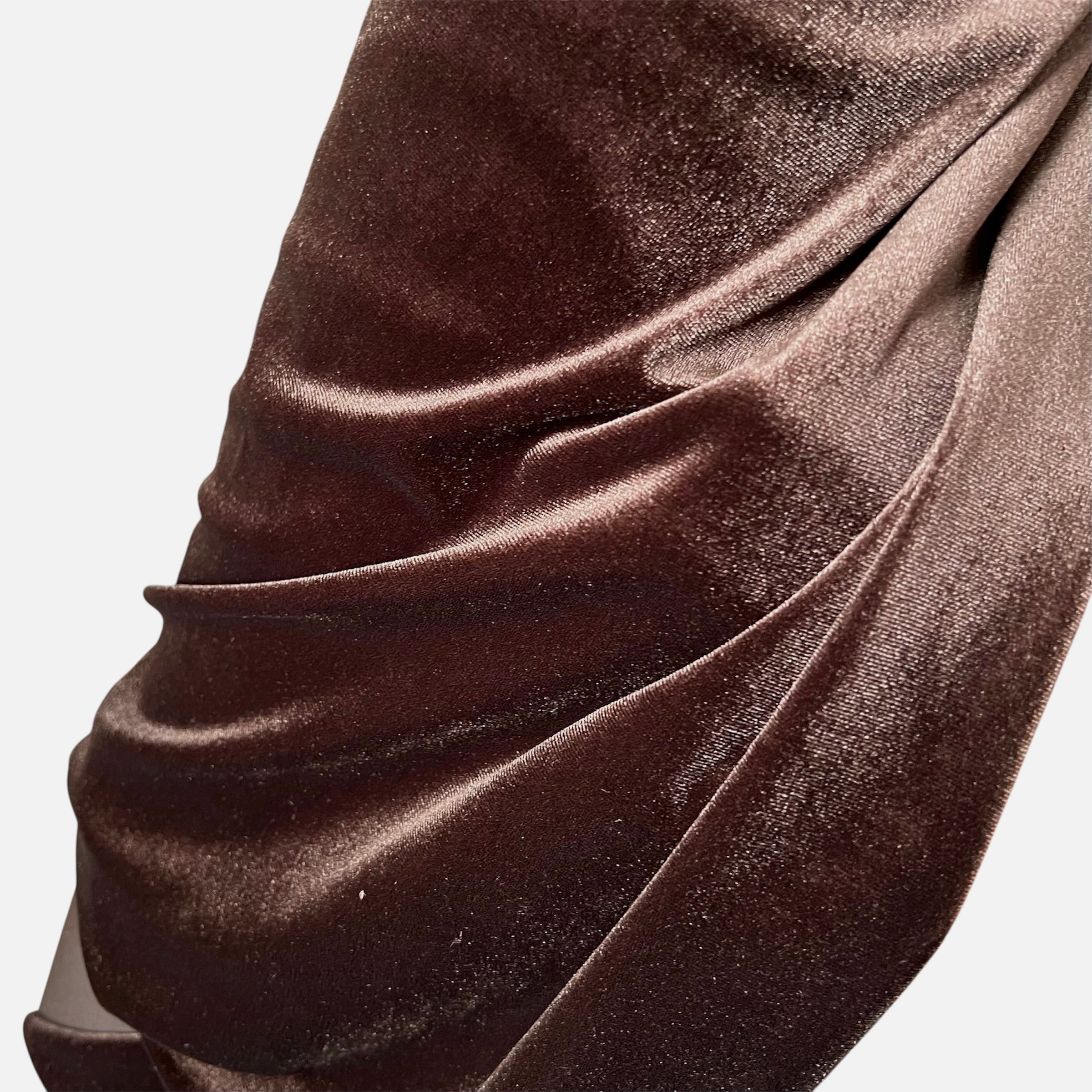 Dark Brown Spandex Velvet- 60” Wide