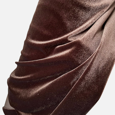 Dark Brown Spandex Velvet- 60” Wide