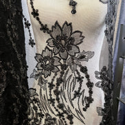 Black Embroidered Tulle-55