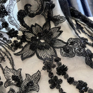 Black Embroidered Tulle-55