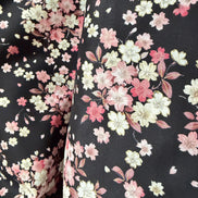 Kokka Japanese Sakura- 100% Cotton- 43” Wide- Subtle Metallic- Subtle Metallic- Pink, Black