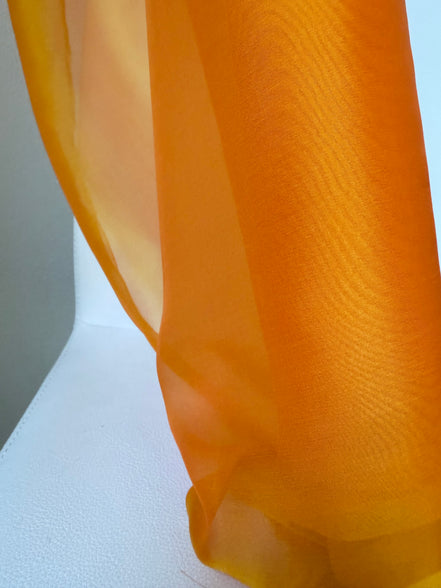 Orange and Yellow “Sun" Iridescent Pure Silk Chiffon 54" Wide (1217)