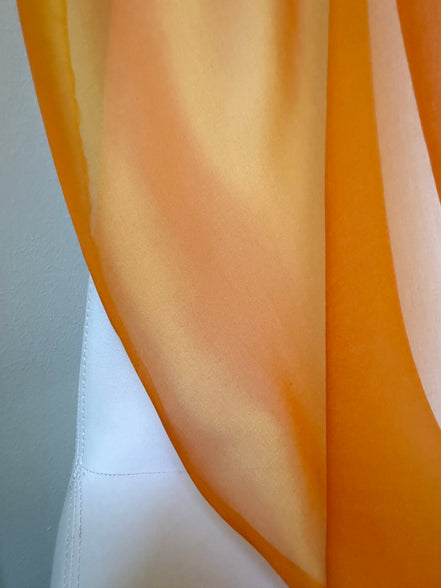 Orange and Yellow “Sun" Iridescent Pure Silk Chiffon 54" Wide (1217)