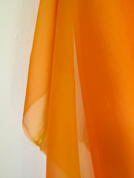 Orange and Yellow “Sun" Iridescent Pure Silk Chiffon 54" Wide (1217)