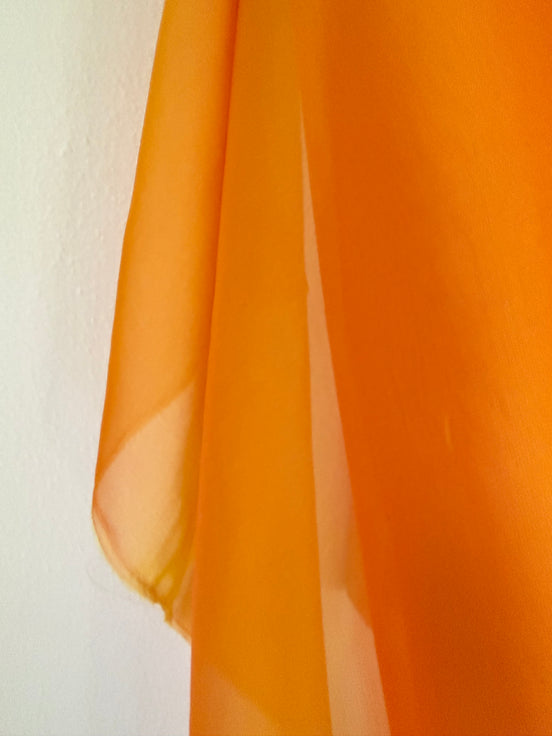Orange and Yellow “Sun" Iridescent Pure Silk Chiffon 54" Wide (1217)