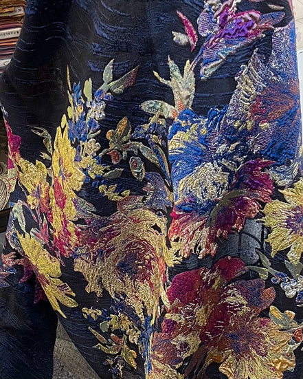 Gold with Green, and Gem Tones Jacquard- 59” Wide (1729)