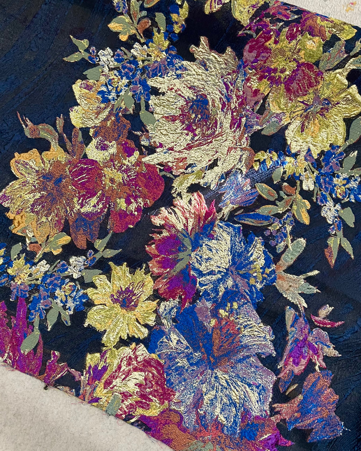 Gold with Green, and Gem Tones Jacquard- 59” Wide (1729)