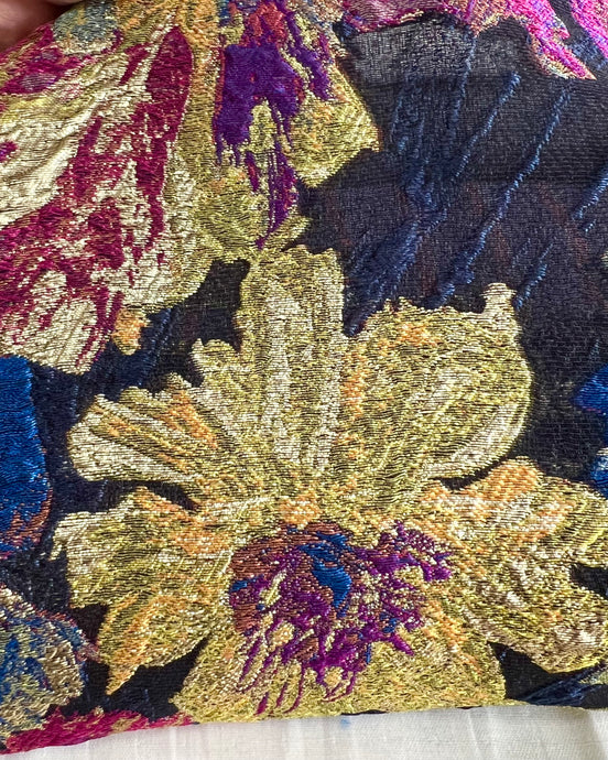 Gold with Green, and Gem Tones Jacquard- 59” Wide (1729)