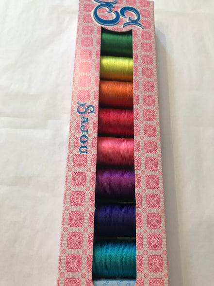 Sajou Selection Box- 8 Spools SILK THREAD- Assortment #1 (Summer Colors)