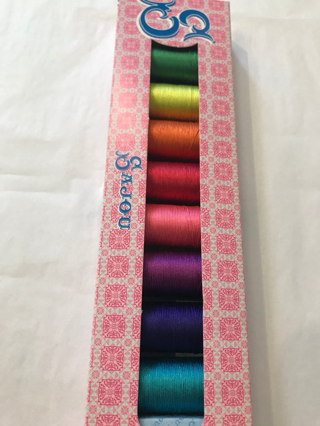 Sajou Selection Box- 8 Spools SILK THREAD- Assortment #1 (Summer Colors)