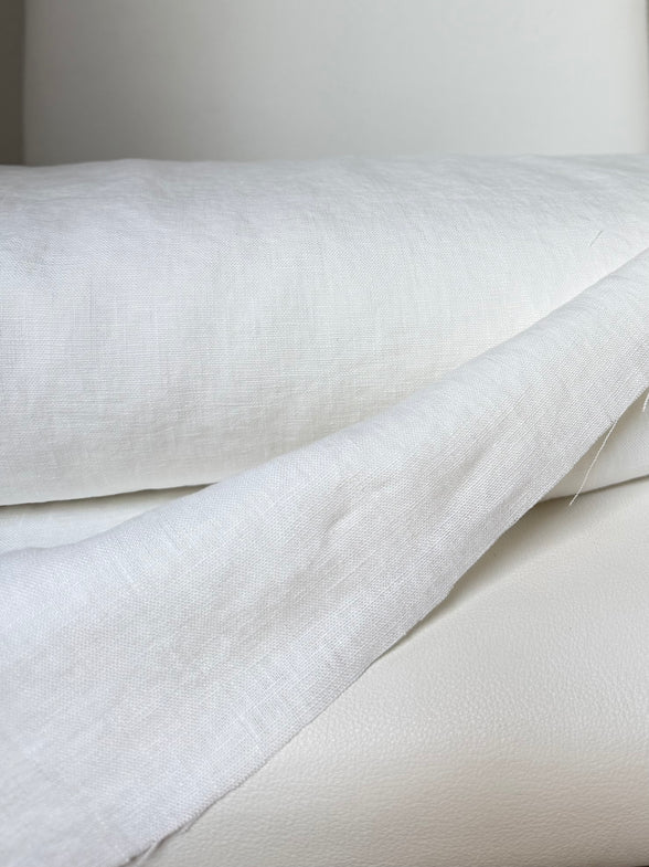 Nevada Tumbled 100% Linen- 58”- “White"
