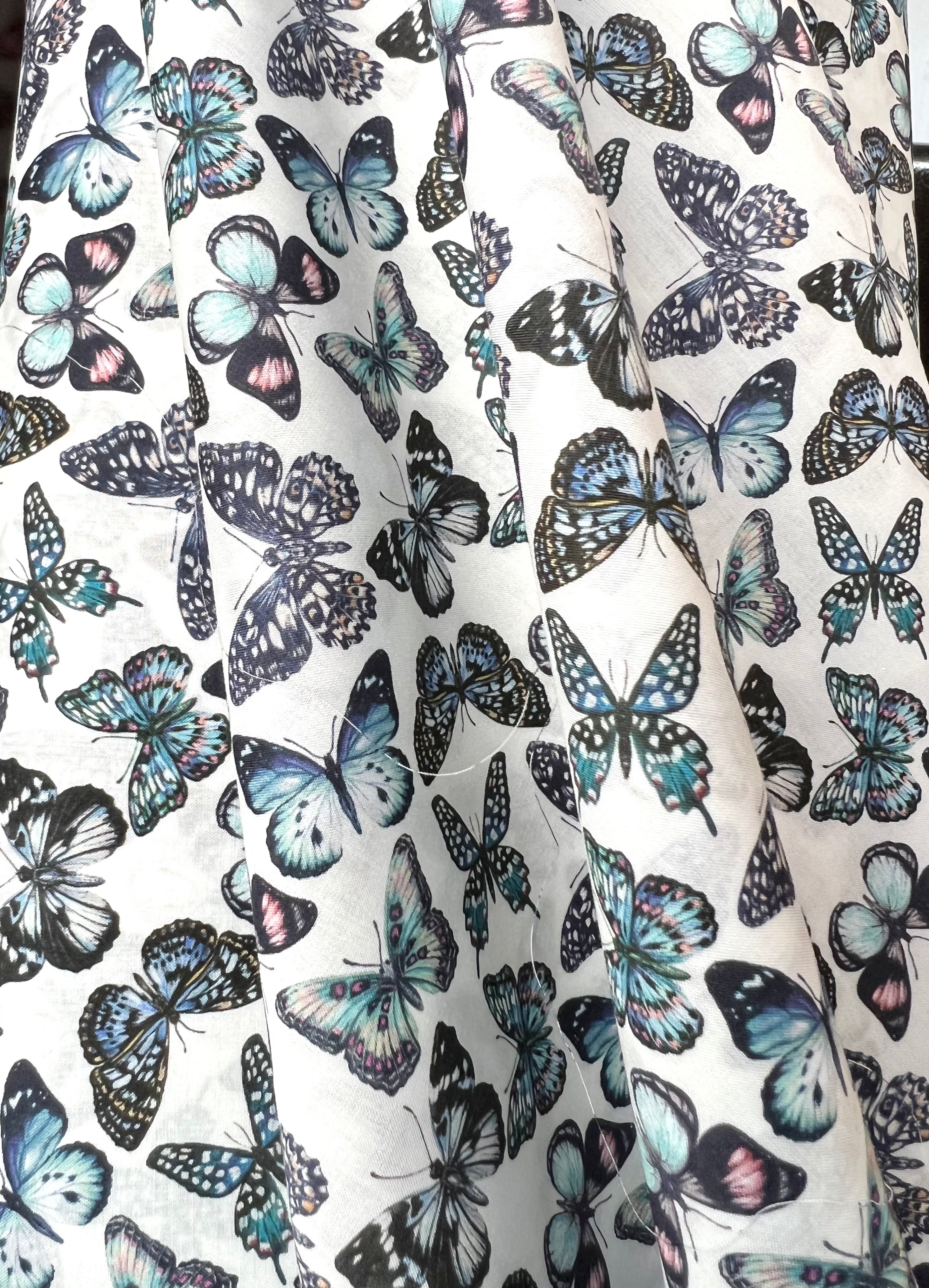 Julie Butterfly- Blue- Liberty London Tana Lawn Cotton