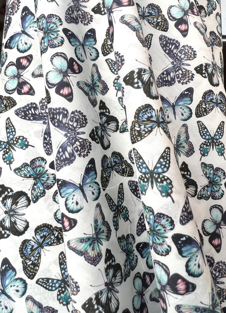 Julie Butterfly- Blue- Liberty London Tana Lawn Cotton