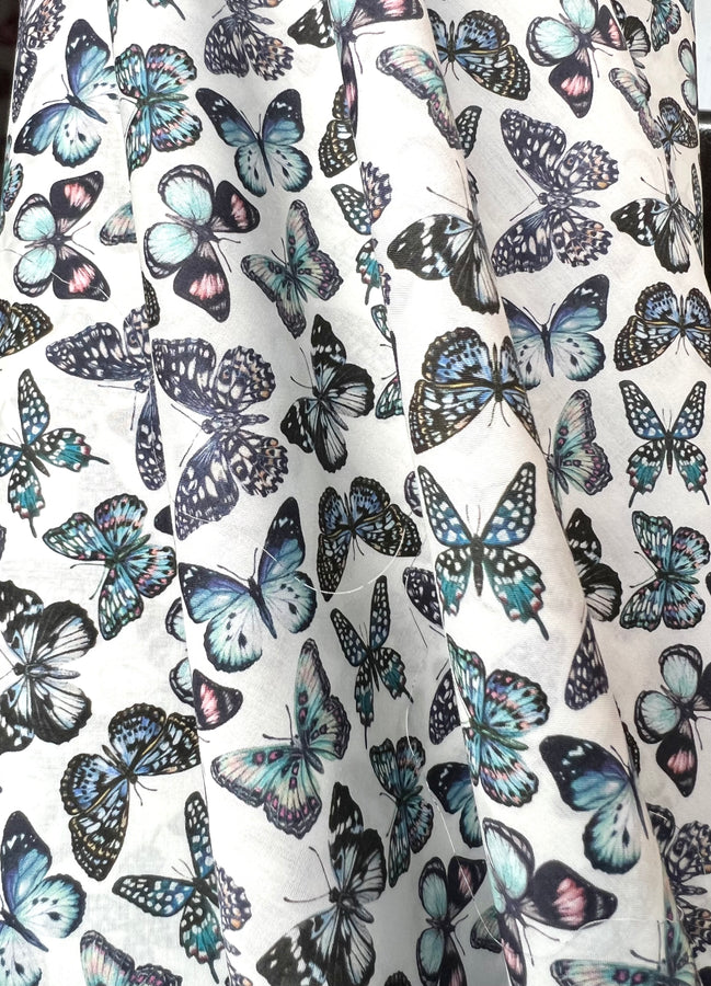 Julie Butterfly- Blue- Liberty London Tana Lawn Cotton