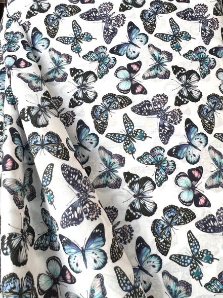 Julie Butterfly- Blue- Liberty London Tana Lawn Cotton