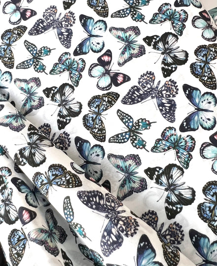 Julie Butterfly- Blue- Liberty London Tana Lawn Cotton