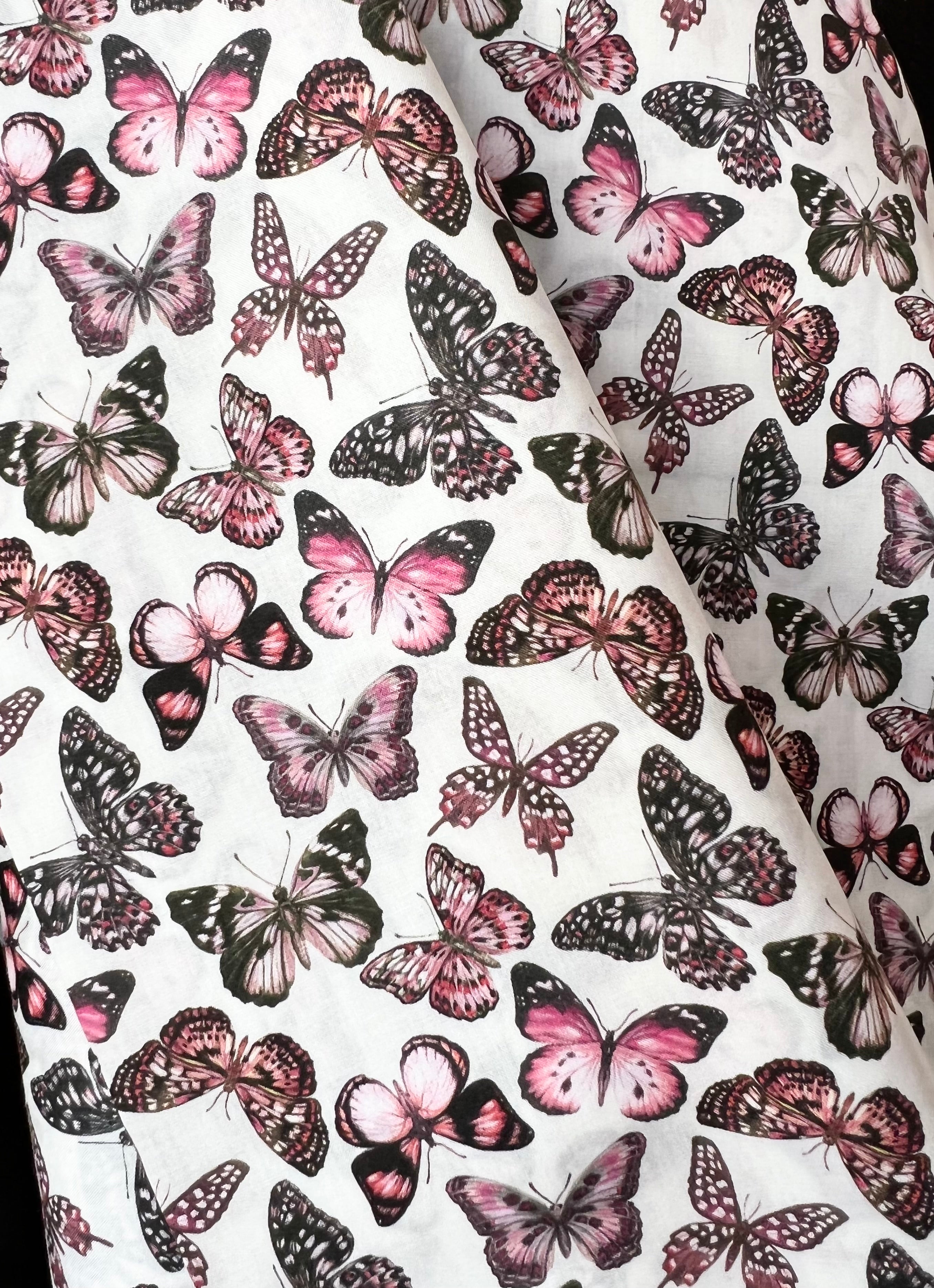 Julie Butterfly- Pink- Liberty London Tana Lawn Cotton