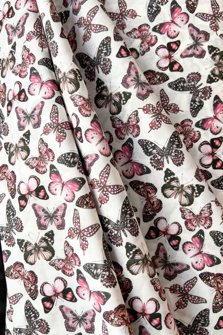 Julie Butterfly- Pink- Liberty London Tana Lawn Cotton