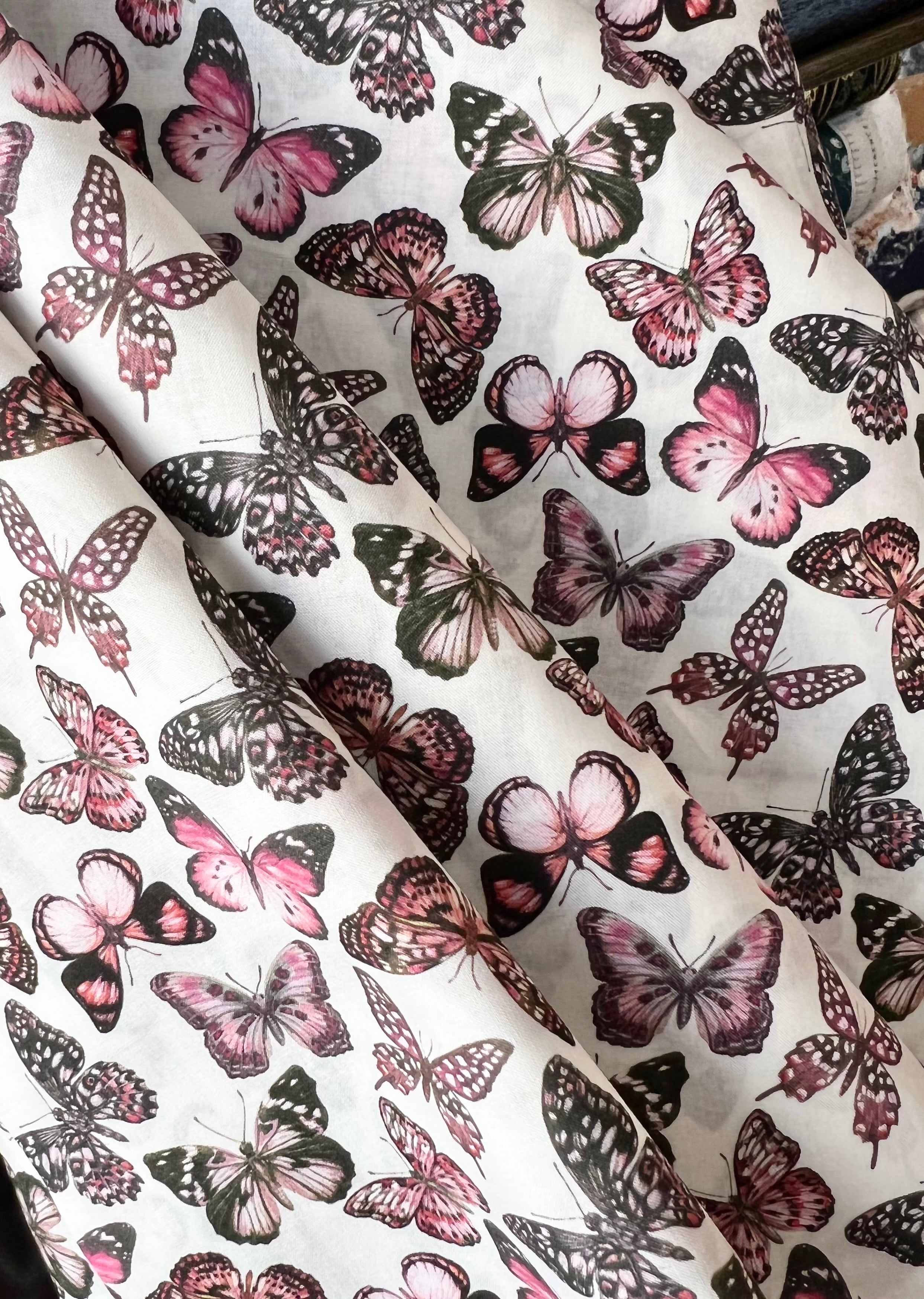 Julie Butterfly- Pink- Liberty London Tana Lawn Cotton