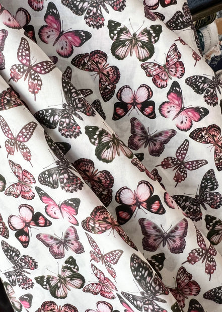 Julie Butterfly- Pink- Liberty London Tana Lawn Cotton