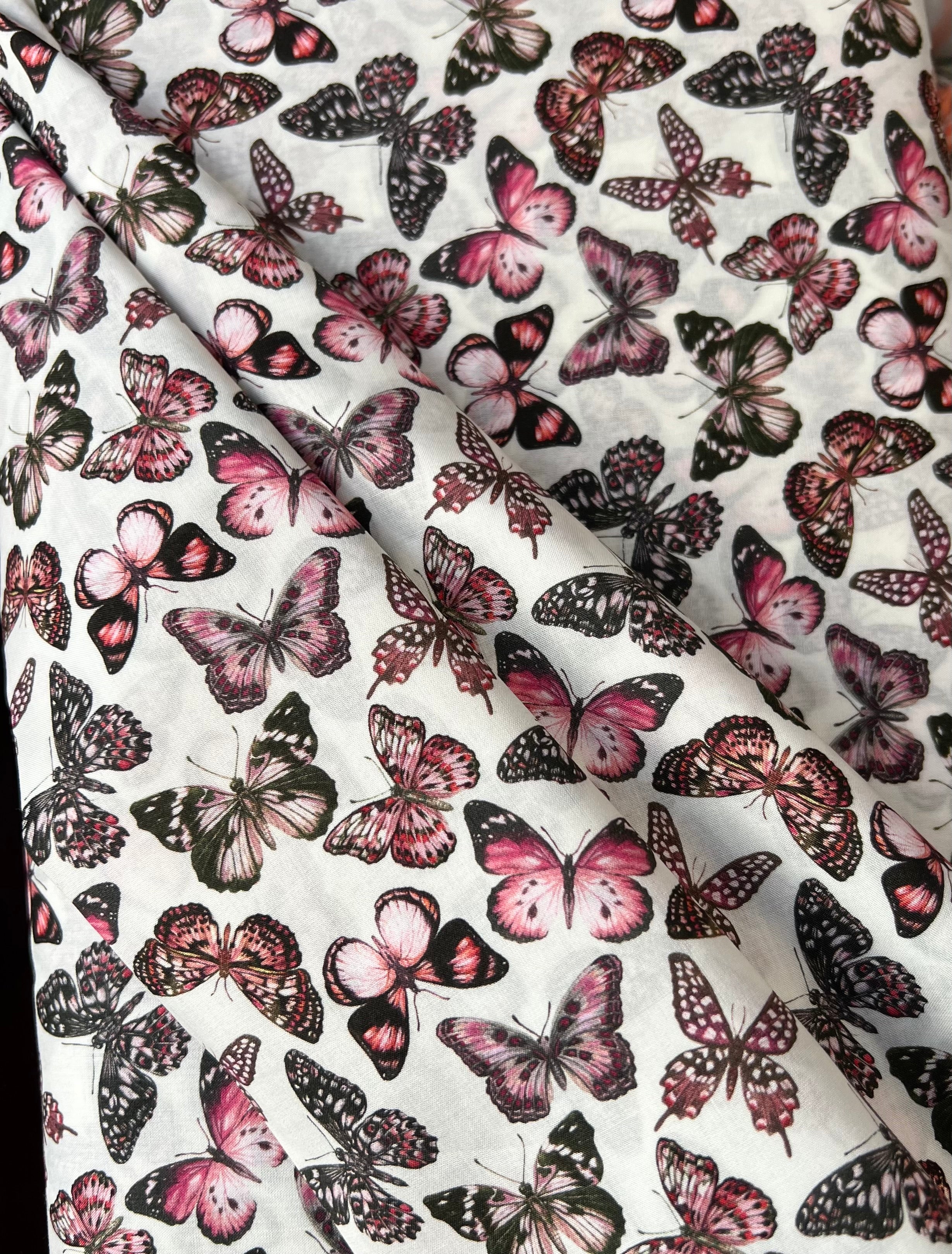 Julie Butterfly- Pink- Liberty London Tana Lawn Cotton
